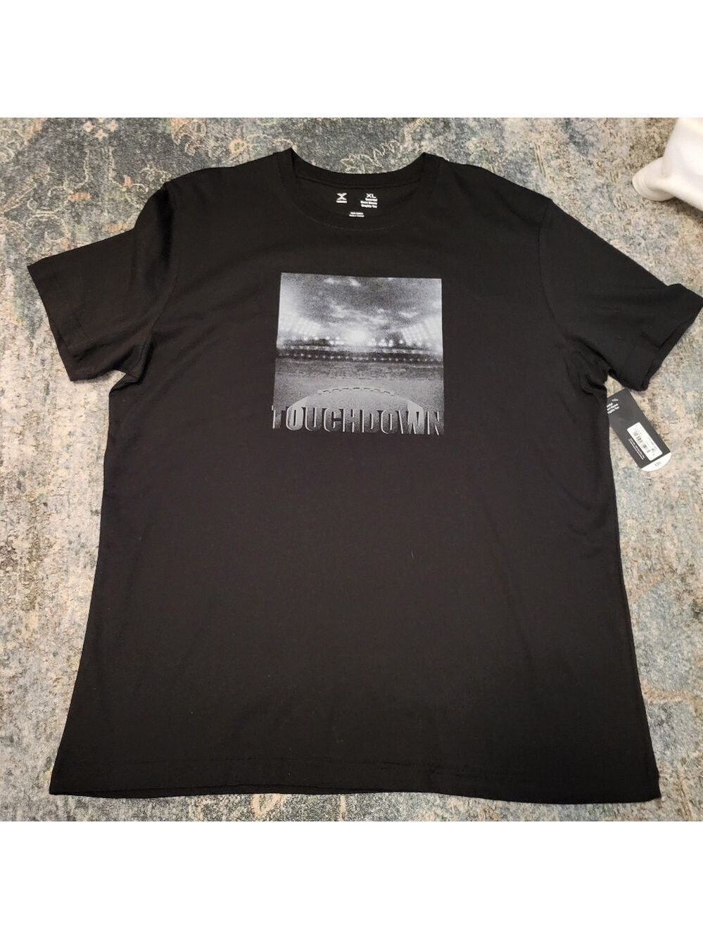 NWT Xersion Black Touchdown Graphic Tee Size XL